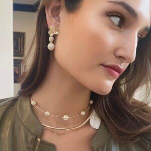 Pearl Choker Necklace Gold Tone NEW
